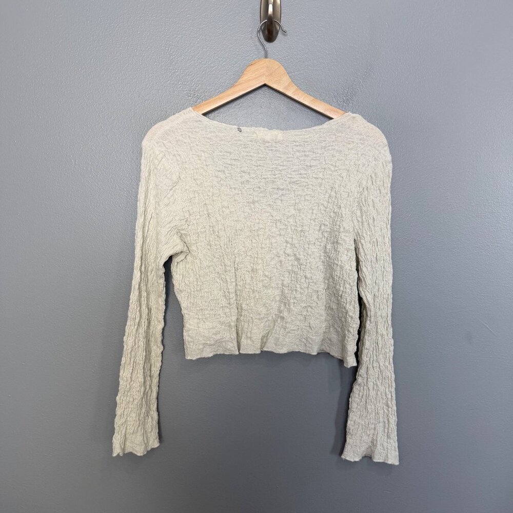 ALL:ROW ivory textured button front top size M - Picture 6 of 6